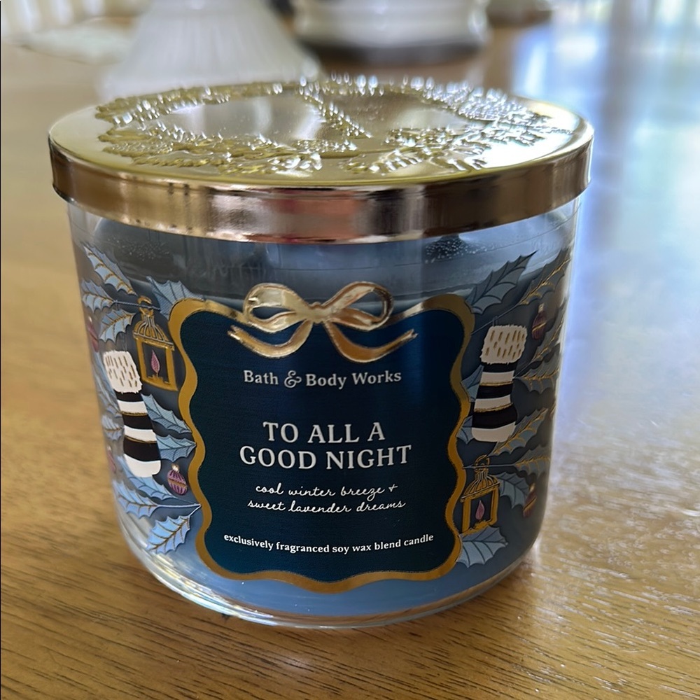 Bath & Bodyworks 3 wick Candle To All A Good Night New NWT